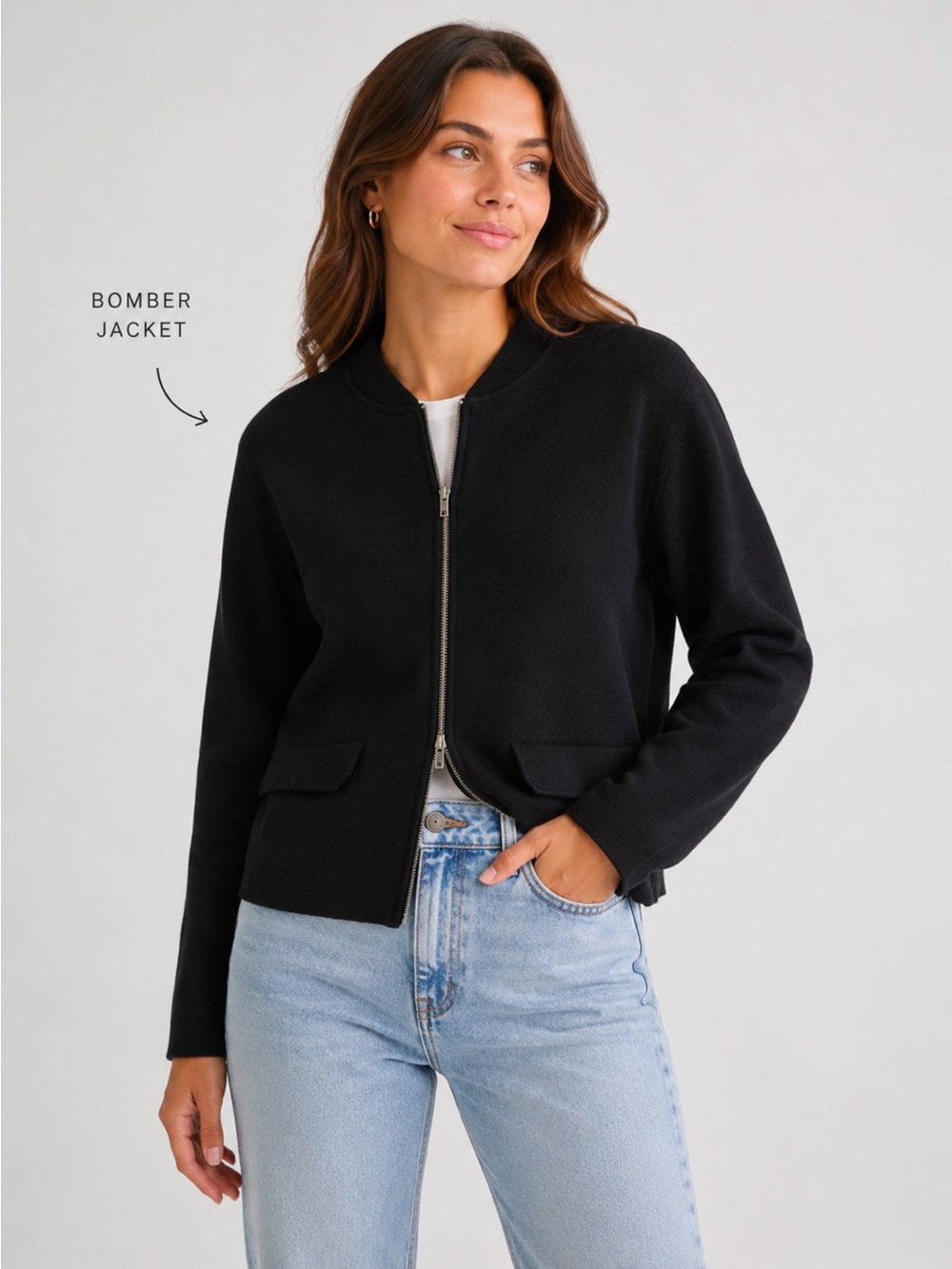 Joe Fresh Black Zip-Front Jacket
